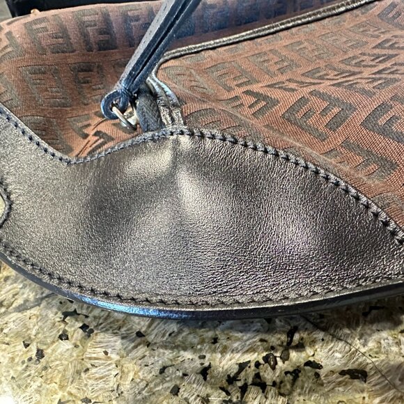 Fendi Zuccino Cuoio Borsa Pocket Bag Baguette - Picture 12 of 15